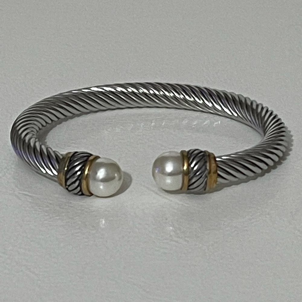 Luxury Twisted Cable Bangle Bracelet Stackable Women’s Jewelry - Picture 3 of 5